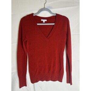 New York & Co. Red V-Neck Knit Sweater Women’s Size Small